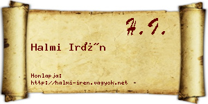 Halmi Irén névjegykártya