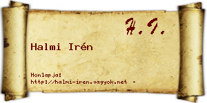 Halmi Irén névjegykártya